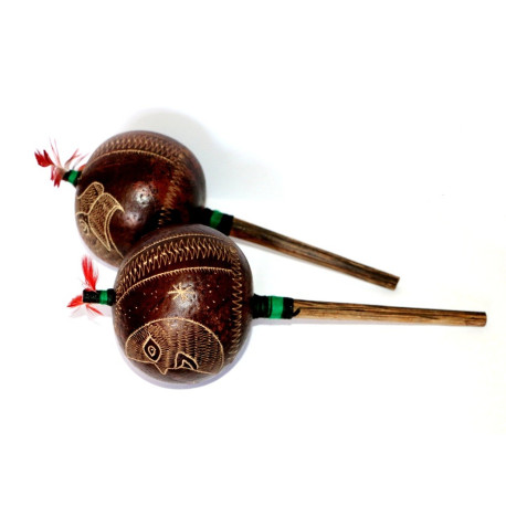 Amazon Shaman Rattles x 2 OTHER PERUVIAN HANDICRAFTS