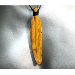 Palo santo Holy Wood Feather Pendant Necklace From Peru PALO SANTO ART