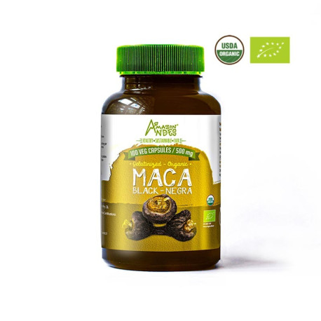 organic Black maca capsules 100 x 500 mg EU, kosher and NOP organic ANDEAN SUPERFOODS