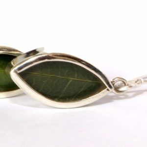Real Coca leaves jewelry set pendant and earrings from Peru silver 950 OTHER PERUVIAN HANDICRAFTS