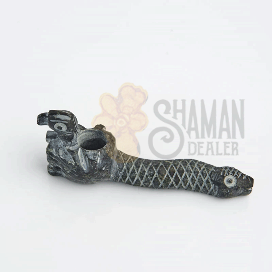Stone smoking Pipe Inka Trilogy handcarved from ( Puma, condor, serpiente ) Cusco - Peru MAPACHO PIPES