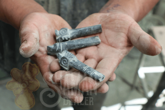 Stone smoking Pipe Inka Trilogy handcarved from ( Puma, condor, serpiente ) Cusco - Peru MAPACHO PIPES